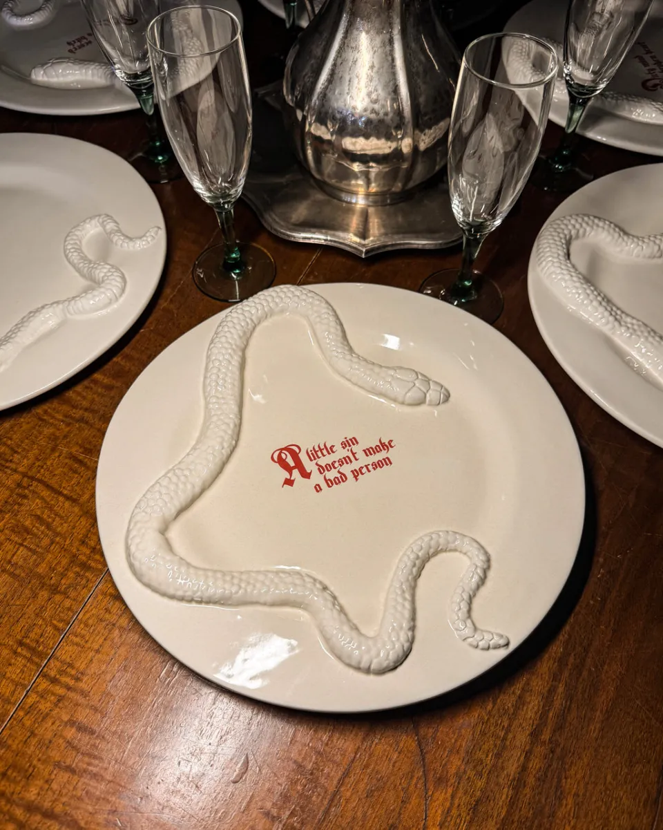 TA-DAAN A little sin doesn't make a bad person Forbidden Dinner Plate