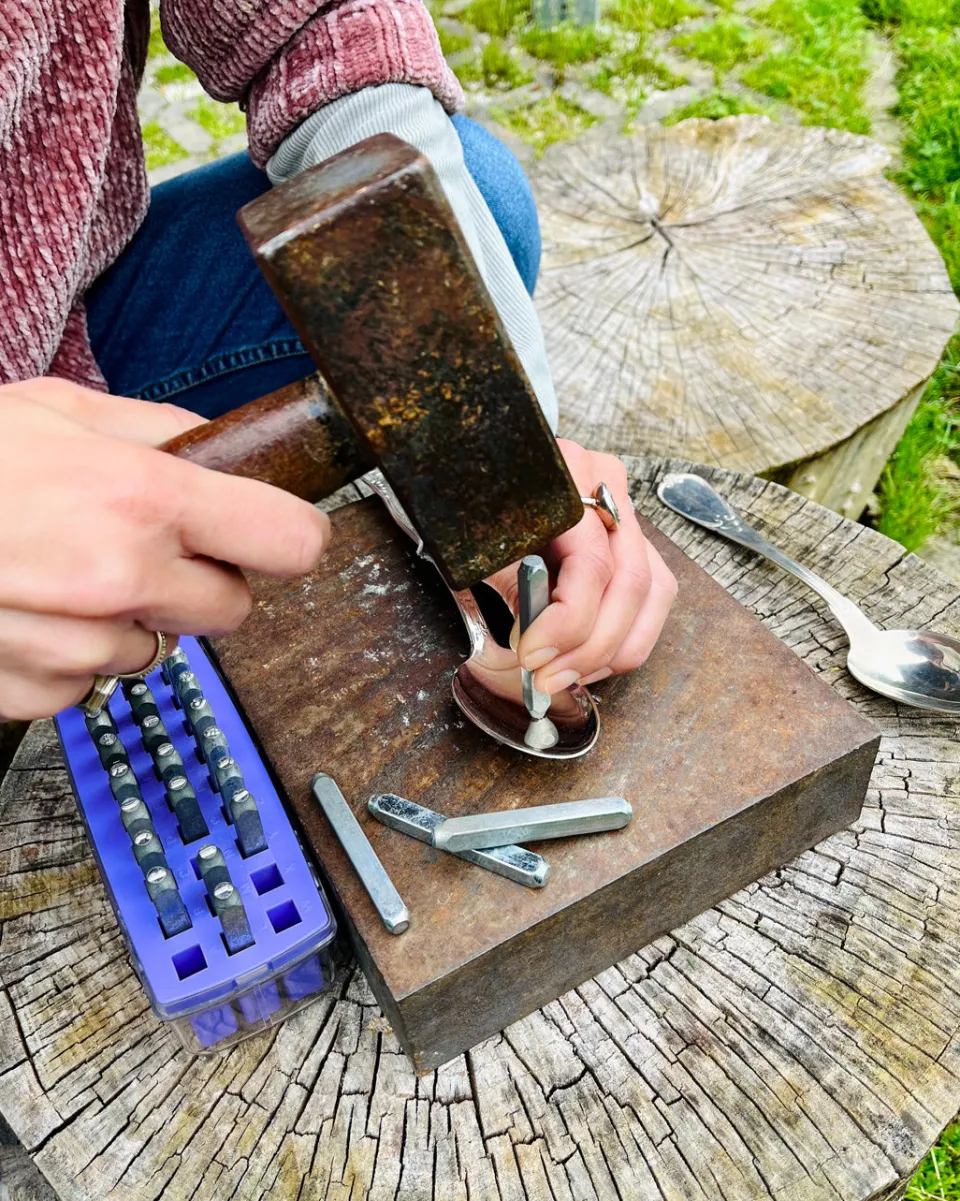 TA-DAAN Custom - Vintage Silver Hand-stamped Fork