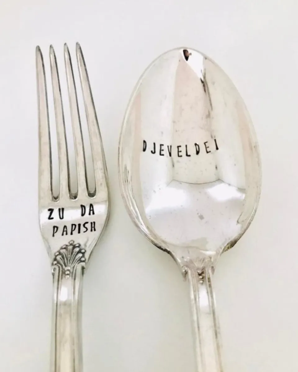 TA-DAAN Custom - Vintage Silver Hand-stamped Fork