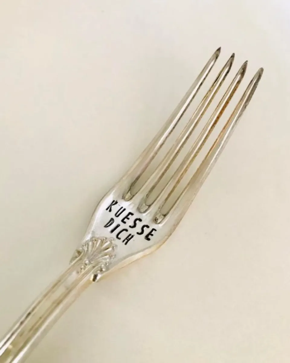 TA-DAAN Custom - Vintage Silver Hand-stamped Fork