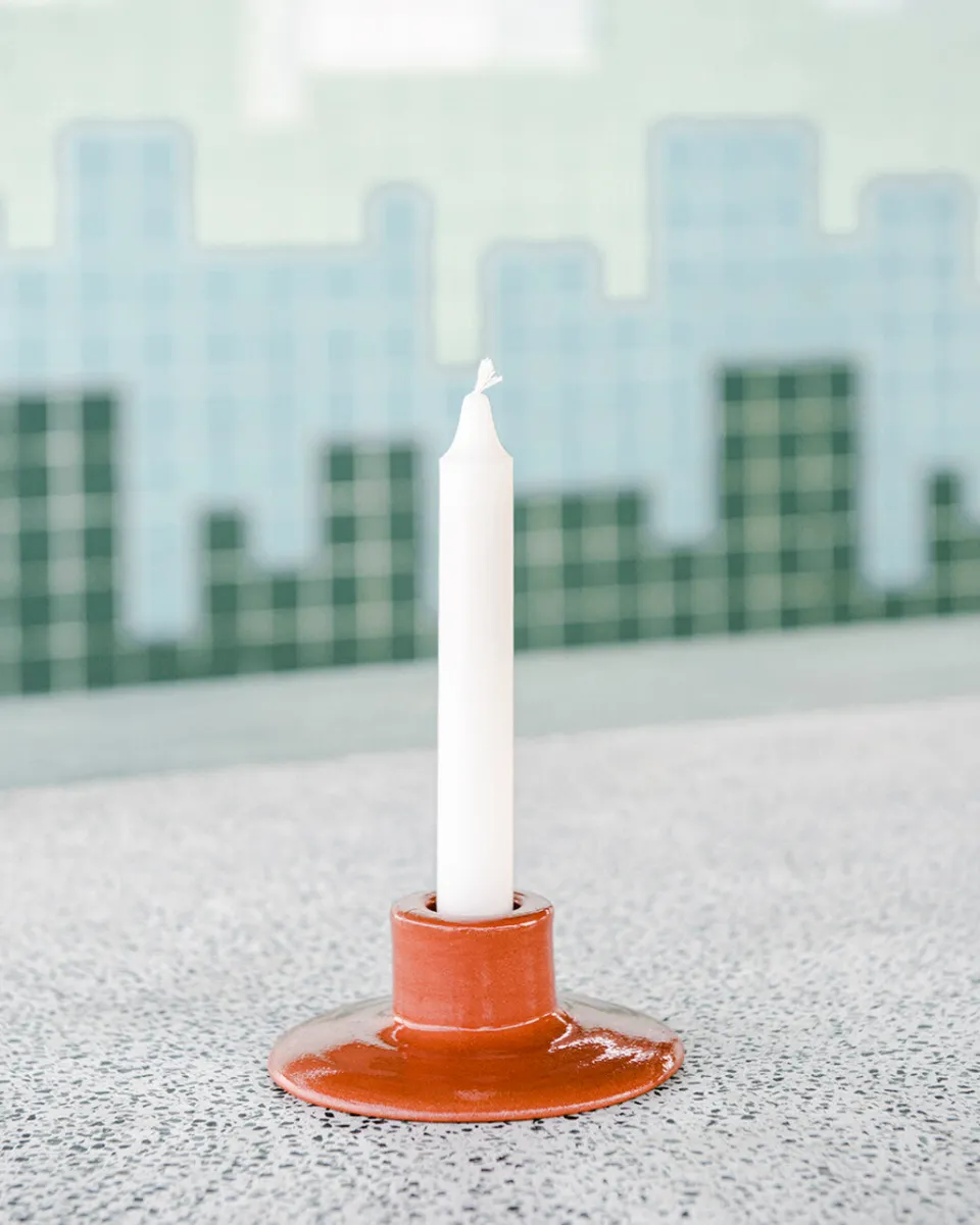 TA-DAAN Glazed earthenware candle holder - Type E