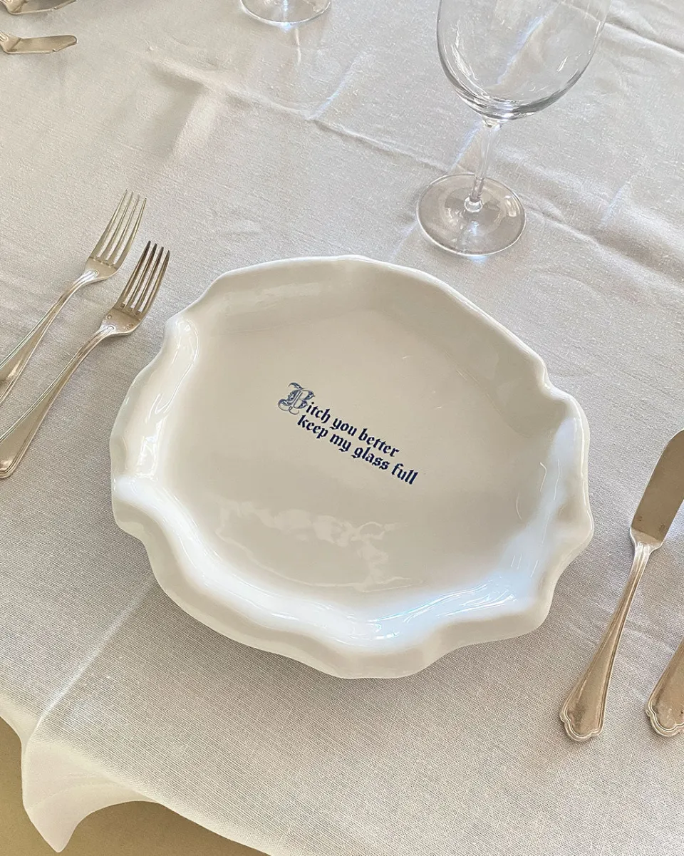 TA-DAAN The wine tastes like I don't need underwear Explicit Dinner Plate