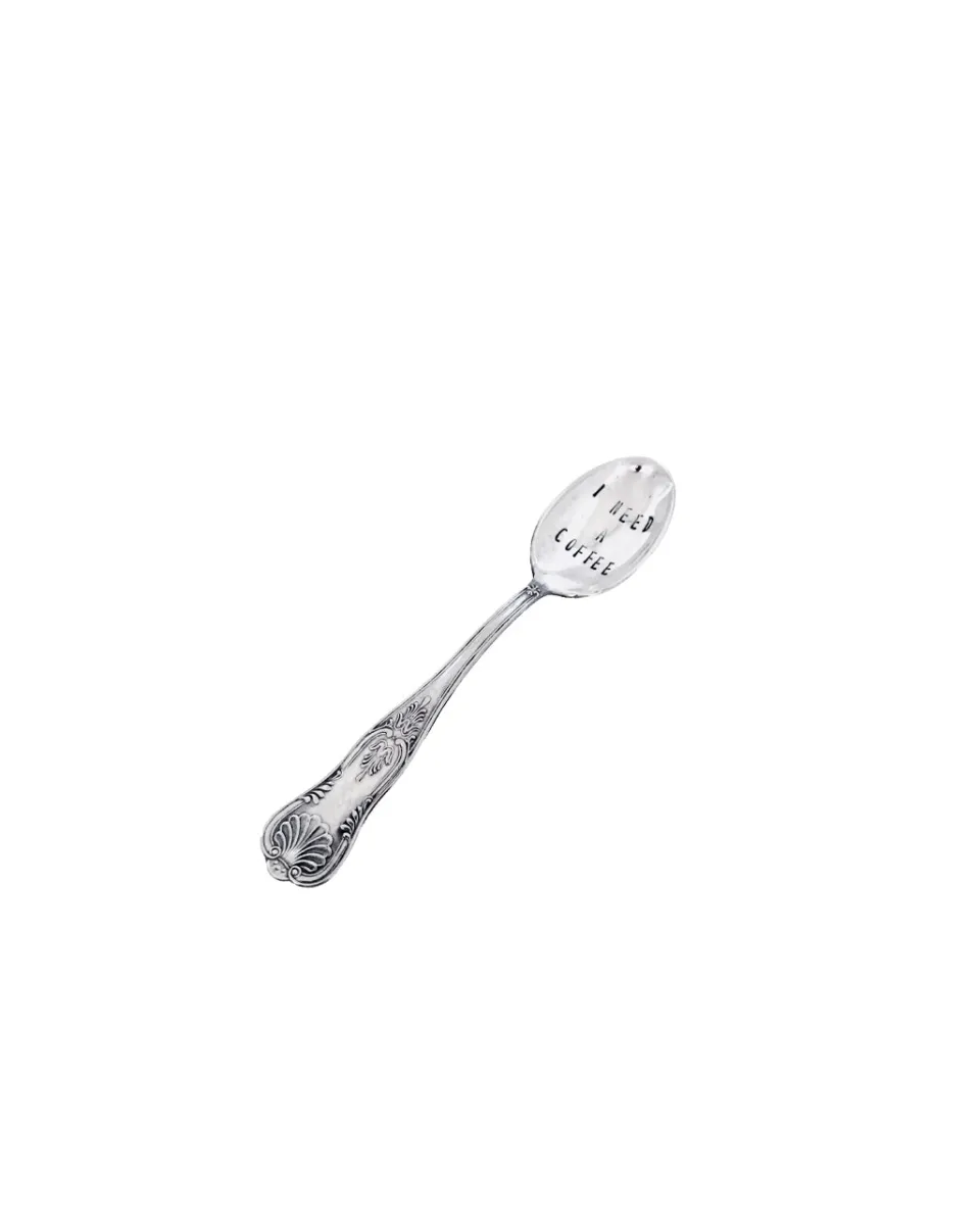 TA-DAAN Vintage Silver Hand-stamped coffee spoon