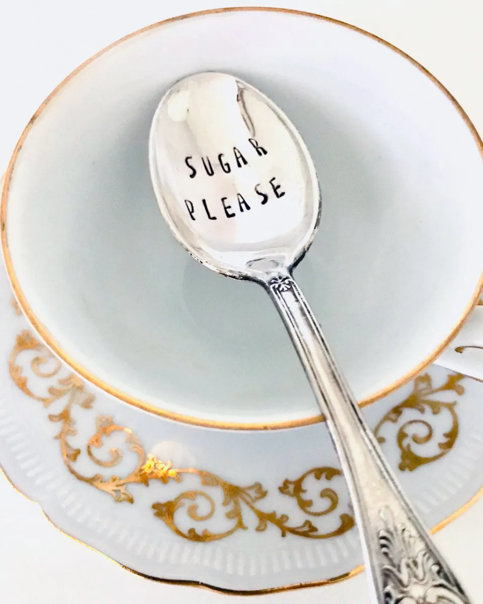 TA-DAAN Vintage Silver Hand-stamped coffee spoon
