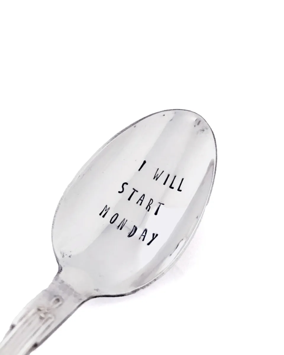 TA-DAAN Vintage Silver Hand-stamped dessert spoon English MIX - Set of 6 (-10%)