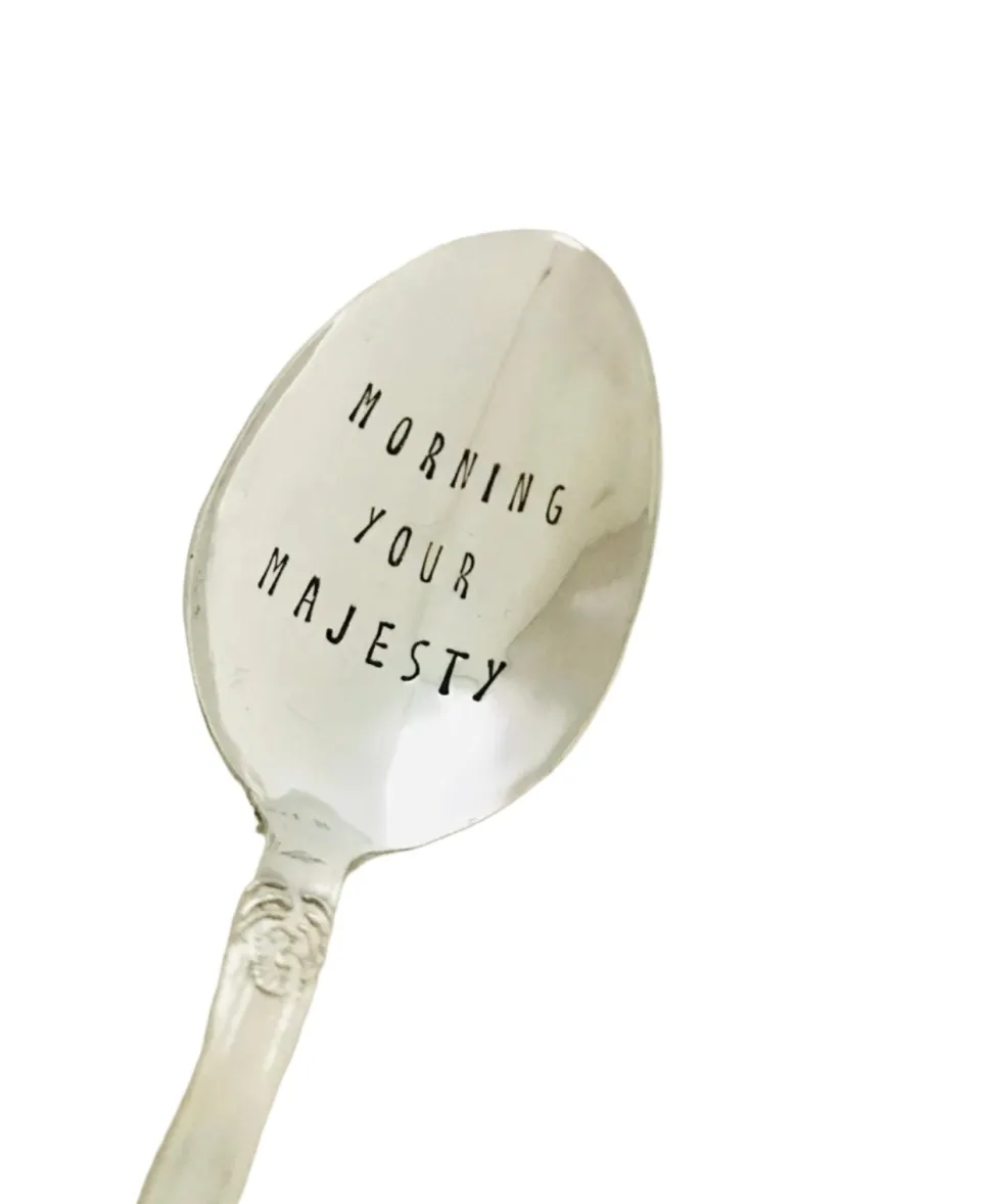 TA-DAAN Vintage Silver Hand-stamped dessert spoon English MIX - Set of 6 (-10%)