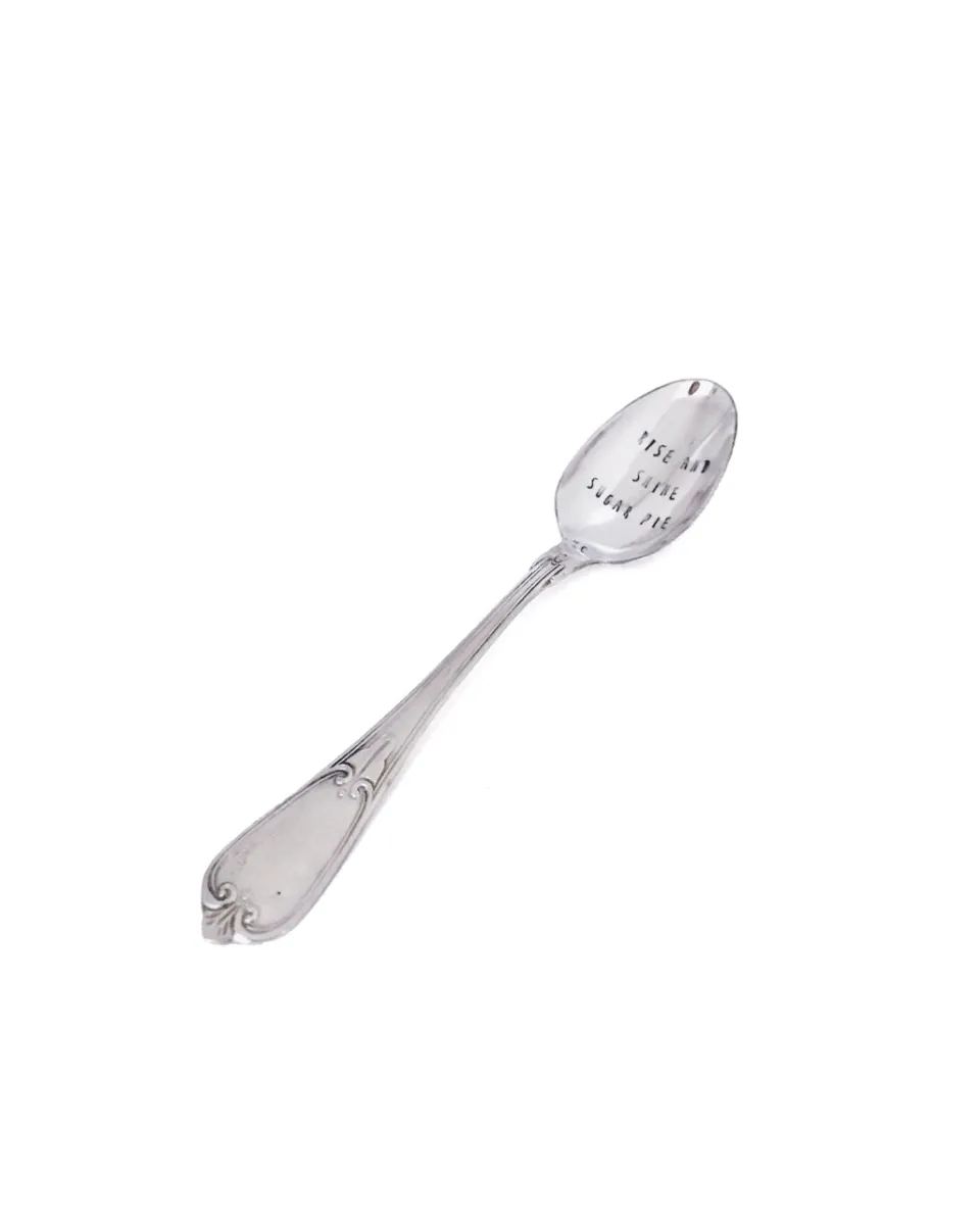 TA-DAAN Vintage Silver Hand-stamped dessert spoon English MIX - Set of 6 (-10%)