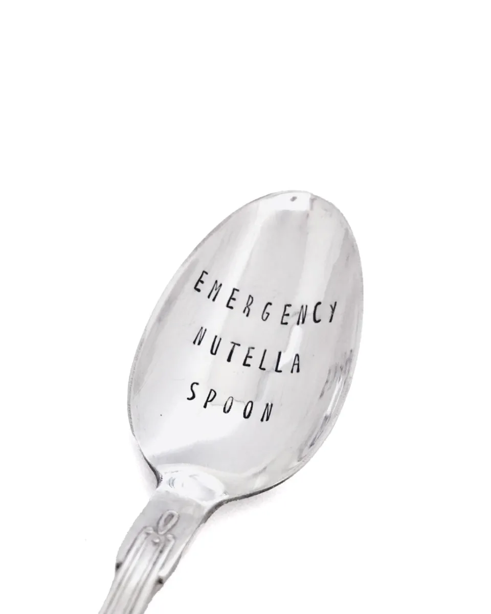 TA-DAAN Vintage Silver Hand-stamped dessert spoon English MIX - Set of 6 (-10%)