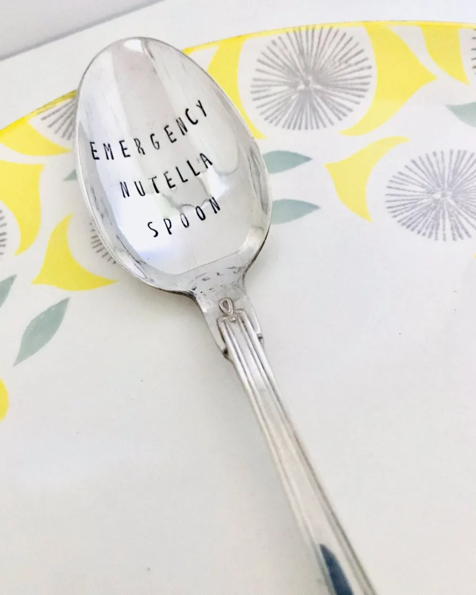 TA-DAAN Vintage Silver Hand-stamped dessert spoon English MIX - Set of 6 (-10%)