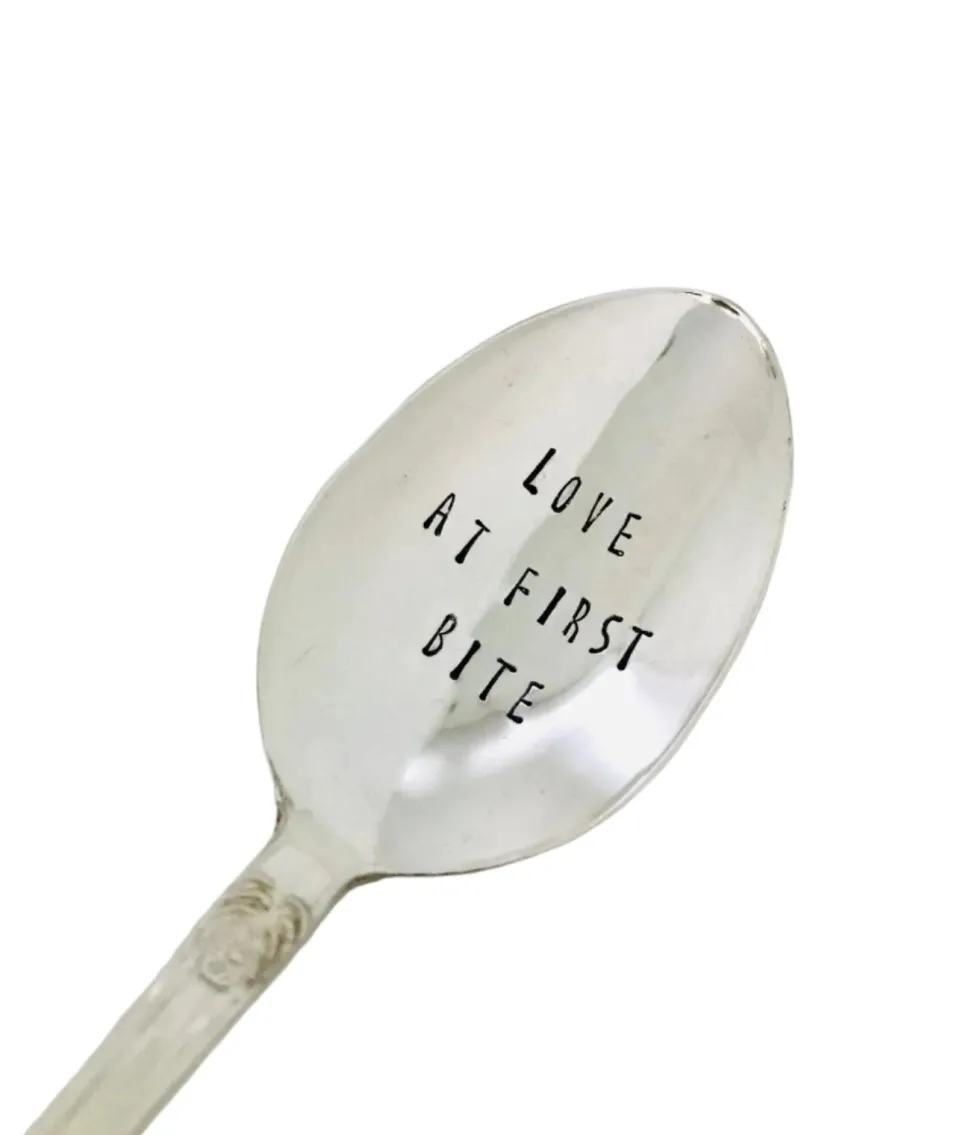 TA-DAAN Vintage Silver Hand-stamped dessert spoon English MIX - Set of 6 (-10%)