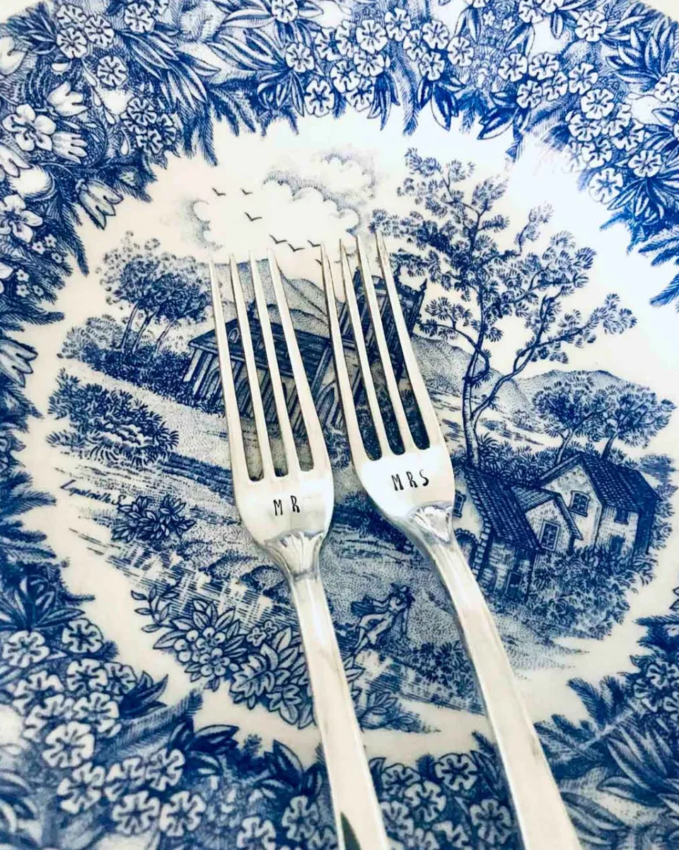 TA-DAAN Vintage Silver Hand-stamped fork