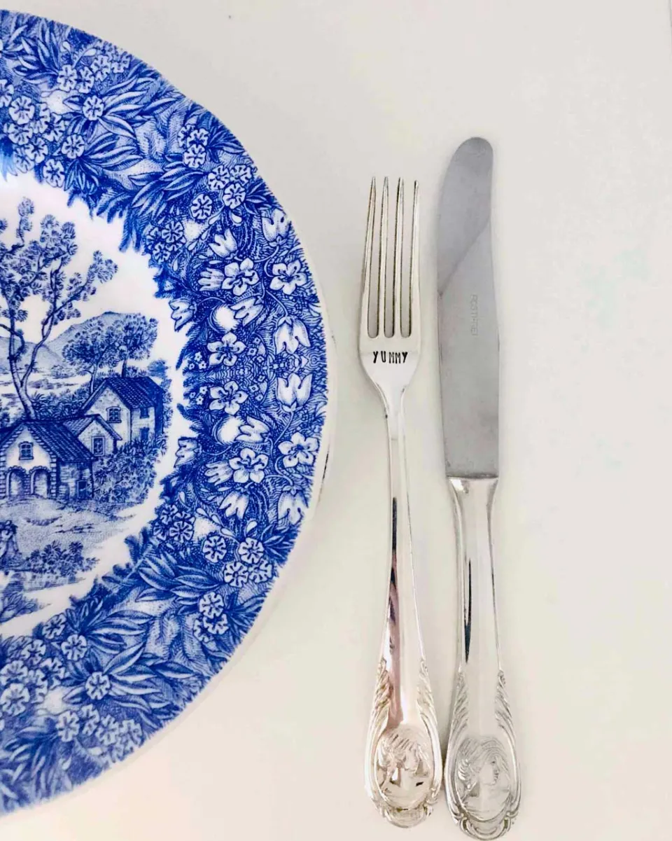 TA-DAAN Vintage Silver Hand-stamped fork
