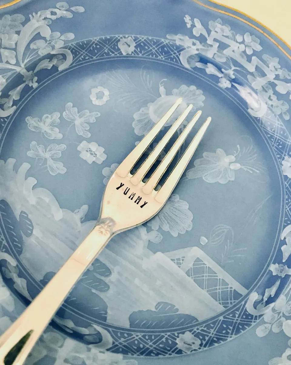 TA-DAAN Vintage Silver Hand-stamped fork